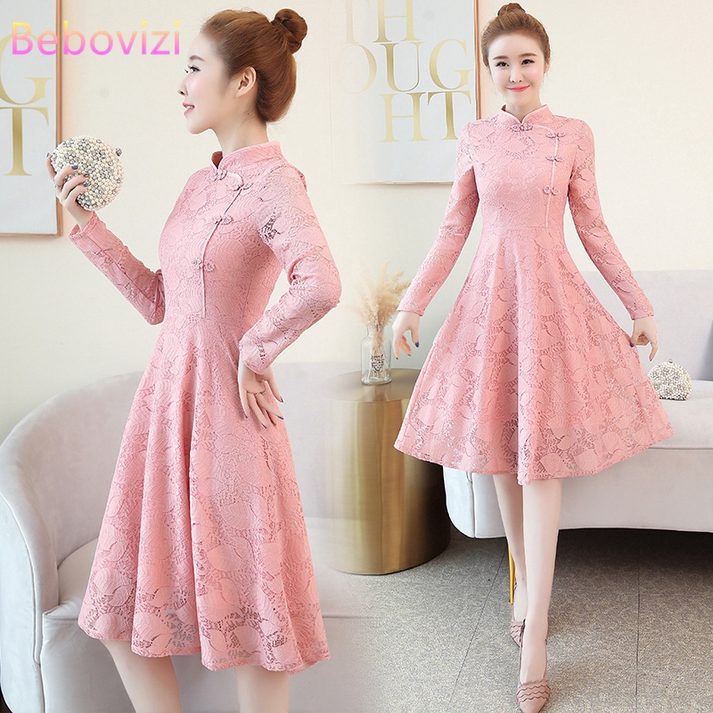 pink a line dress