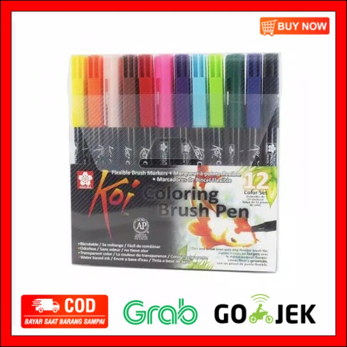 

(BISA COD) Set Sakura Koi Coloring Brush Pen Isi 48 - Koi Brushpen Set Kualitas