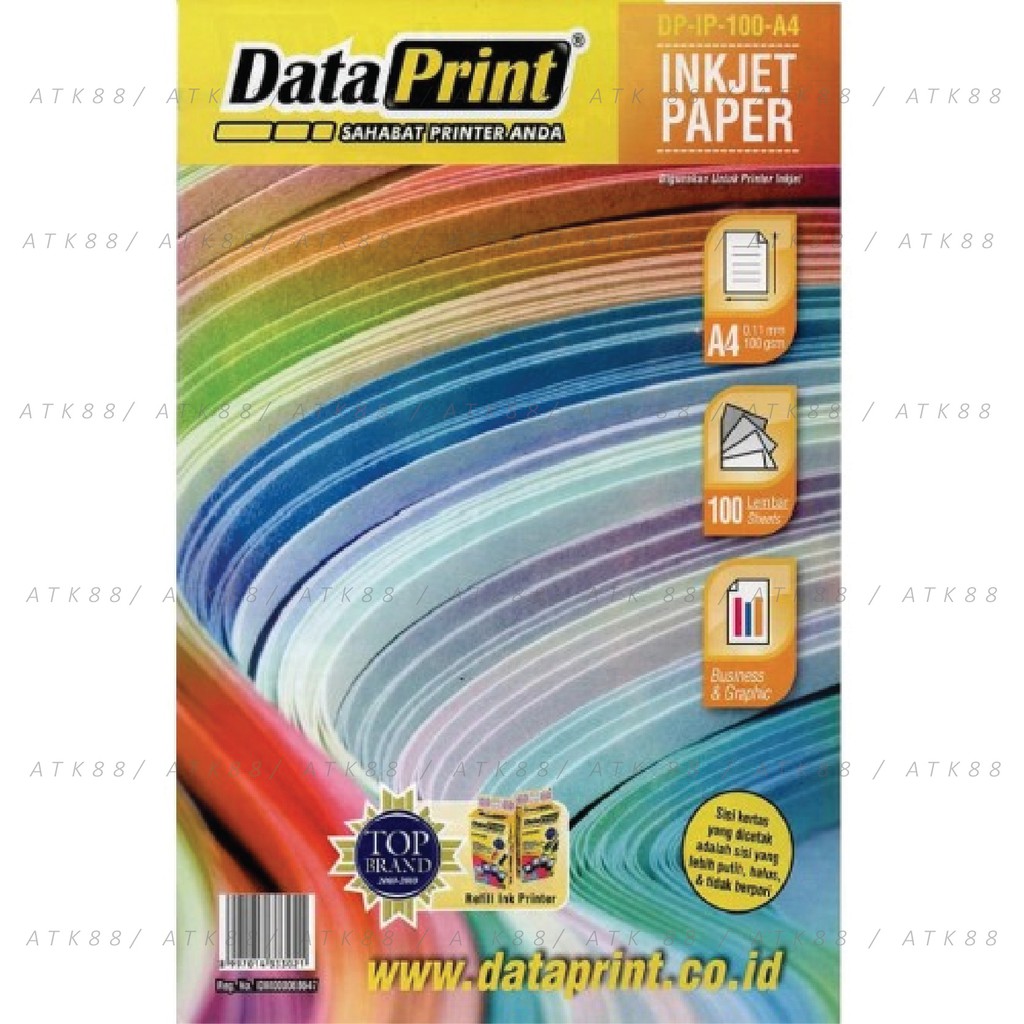 

Inkjet Paper A4 100 gsm - Data Print isi 100 Lembar