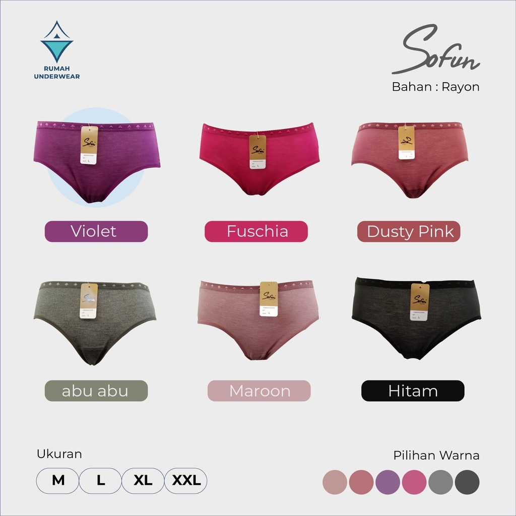 Celana Dalam Wanita Sofun Murah Bahan Rayon - CD WANITA Lembut dan Nyaman - SR2111