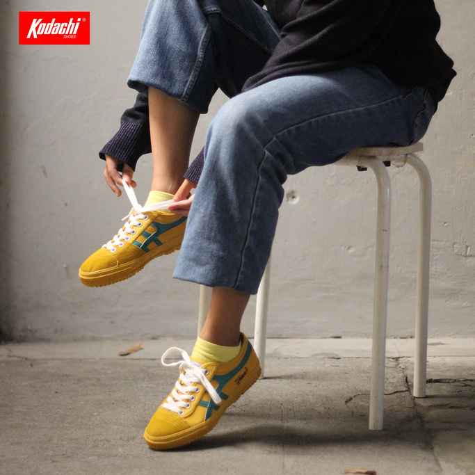 PAKET Sepatu Kodachi Sepatu Kodachi 8172 Kuning Hijau KHJ + Kaos Kaki Polos Retro Sport Pria Wanita