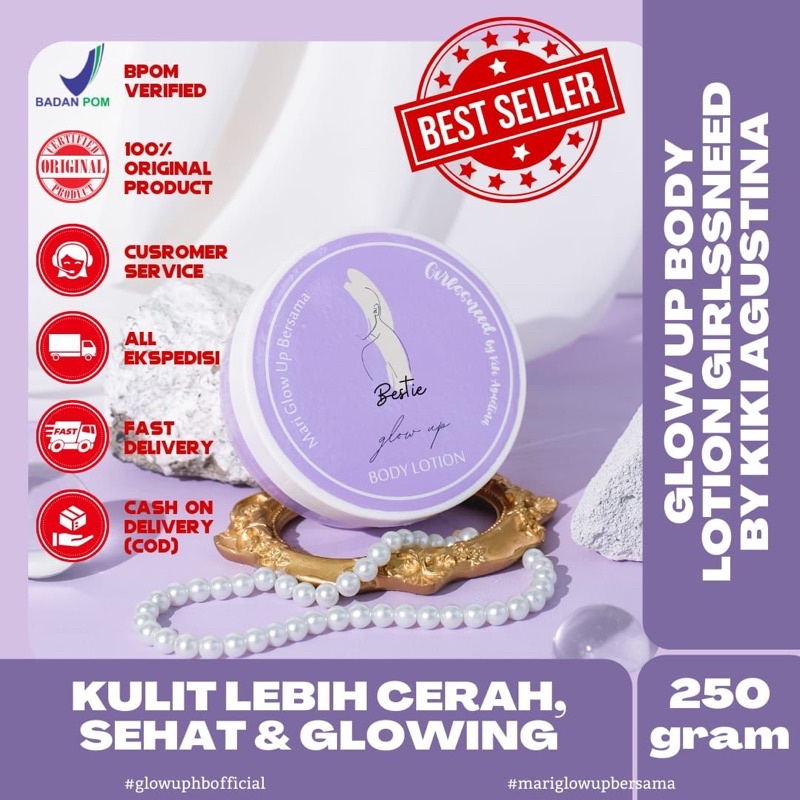 GLOWUP BODY LOTION by Kiki Agustina | HB GLOW UP | PEMUTIH BADAN | LIPTINT