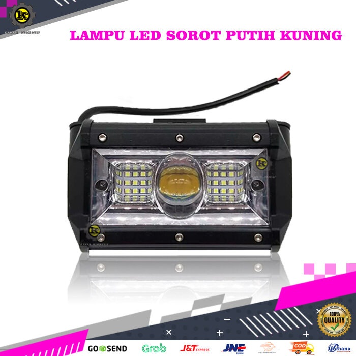 Lampu Led Depan Putih Kuning Variasi Mobil Tembak Sorot Kabut