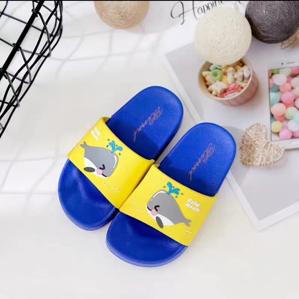 HappyOliver [ SUPER PROMO ] SANDAL SHARK Sandal selop karet lucu anak, Sandal anak motif animal lucu