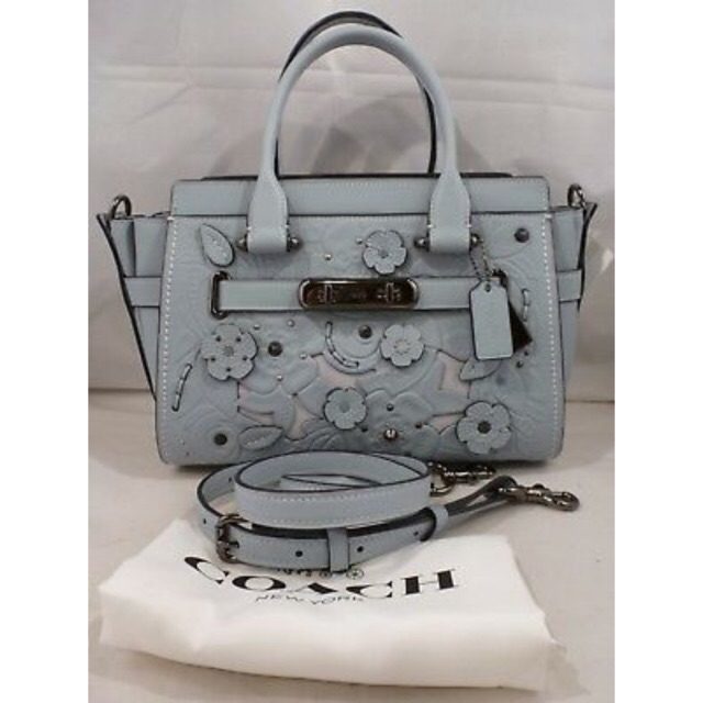 PL Coach Swagger 27 Tearose Pale Blue Applique