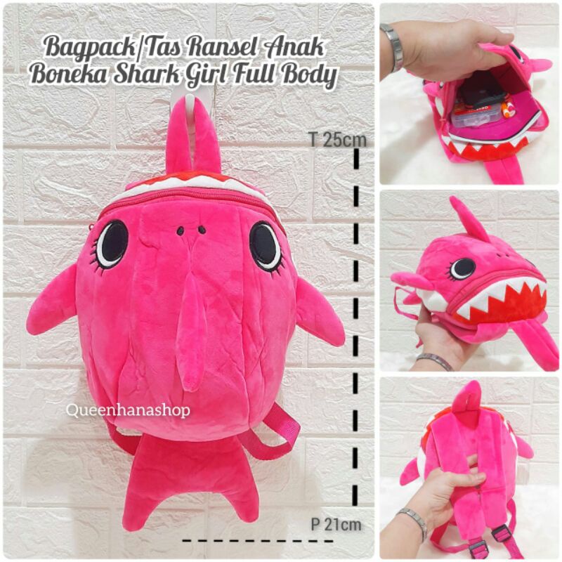 TAS RANSEL BONEKA / TAS BONEKA SHARK / BABY SHARK / BAGPACK BONEKA SHARK / TAS RANSEL ANAK