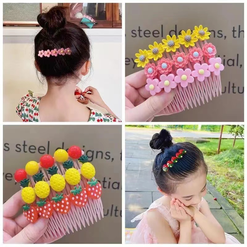 (Hello Girl)F113 Sirkam Rambut Anak Motif Kartun Gaya Korea Import