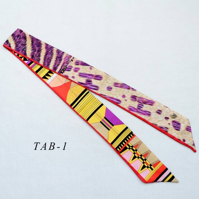 Twilly / scarf / syal tas katun non slippery look alike buat lv,fendi,coach,gucci code tab1