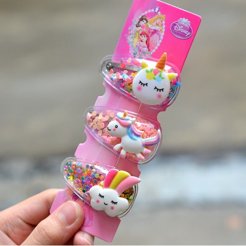 Jepit Rambut Set 3 Korea Anak Gliter Princess Unicornn Lucu Aksesories Rambut Bling Blink isi 3 pcs