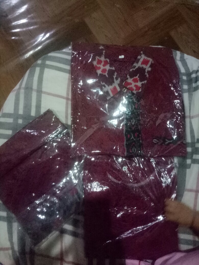Gamis Couple Keluarga Jumbo Megamendung Merah | Batik Merah