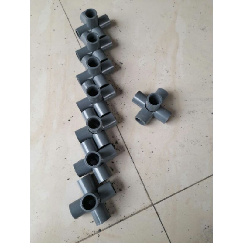 T 1/2 inchi 5 arah konektor pipa 5 arah tee cross sambungan pipa 5 arah fitting pipa pvc 5 way aw...
