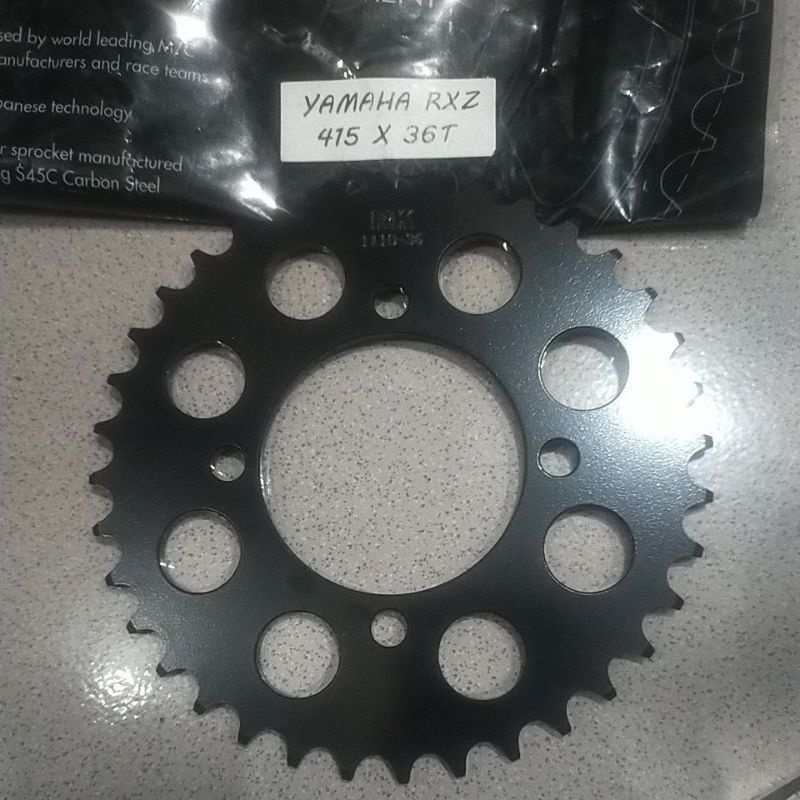 SSS RK TK 415 RX GEAR GER BELAKANG RXZ  JUPITER VEGA RX KING JUPITER Z VEGA R mx135 Ger tipis-RK BLACK 415 x 36