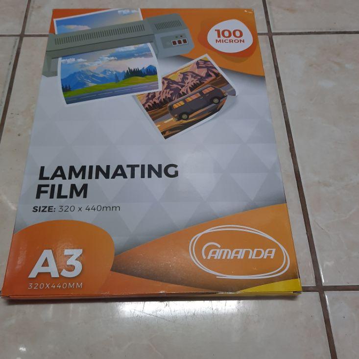 

[KODE BAZ8N] (10 LEMBAR) Plastik Laminating A3 Amanda 100 Micron / Laminating Amanda A3