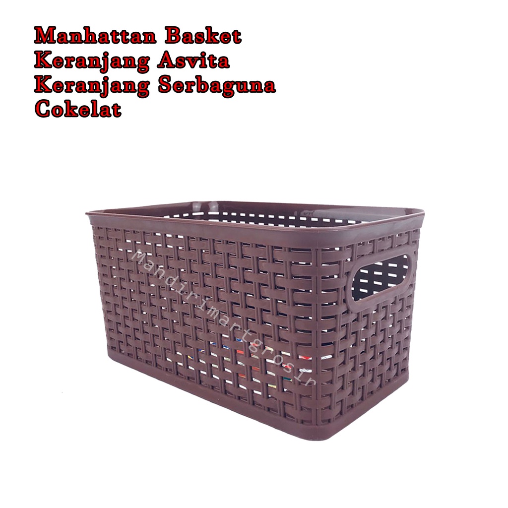 Keranjang Asvita 282*Keranjang Manhattan Basket*Serbaguna*Coklat