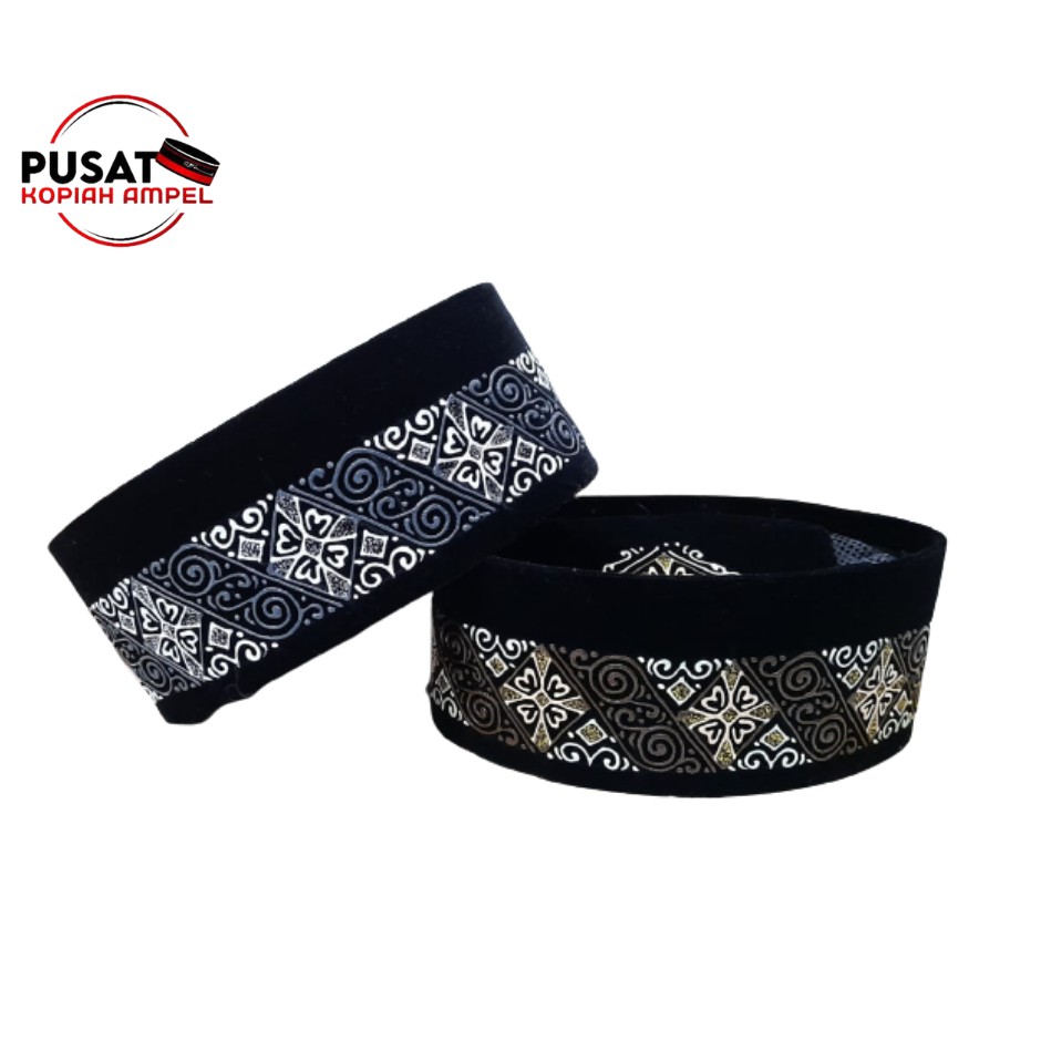 Peci/Songkok/Kopiah Hitam Motif