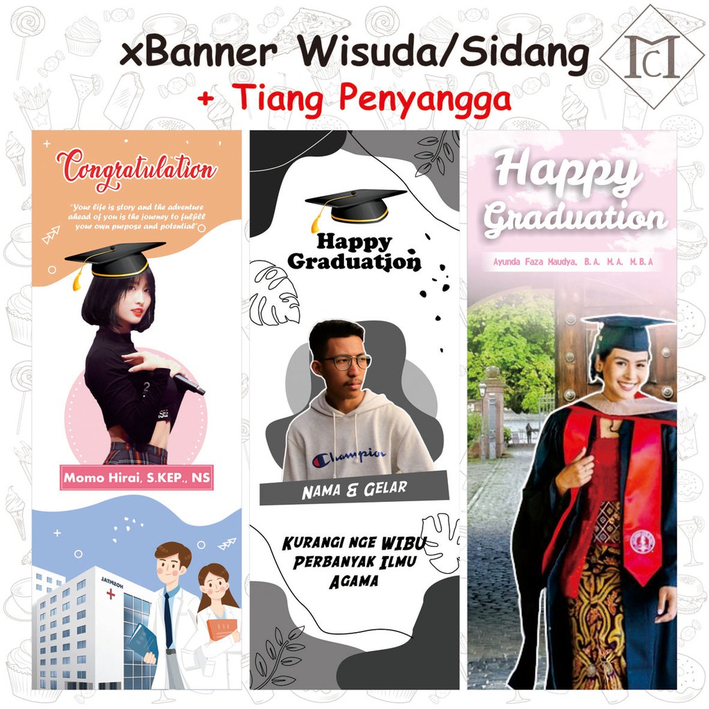 paket x banner+ tiang spanduk wisuda, wedding, olshop aqiqah ulang tahun dll