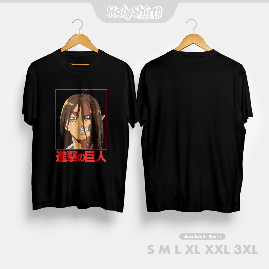 Kaos Baju Anime Attack On Titan SNK Eren Attack Titan V4 Kaos Anime
