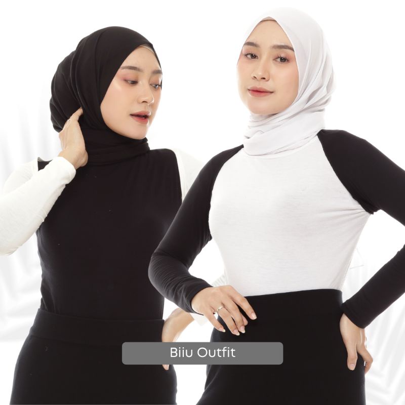 BIIU Manset Bolero Wanita Lengan Panjang | Tangan Sambung Kaos Stretch Ringan Nyaman