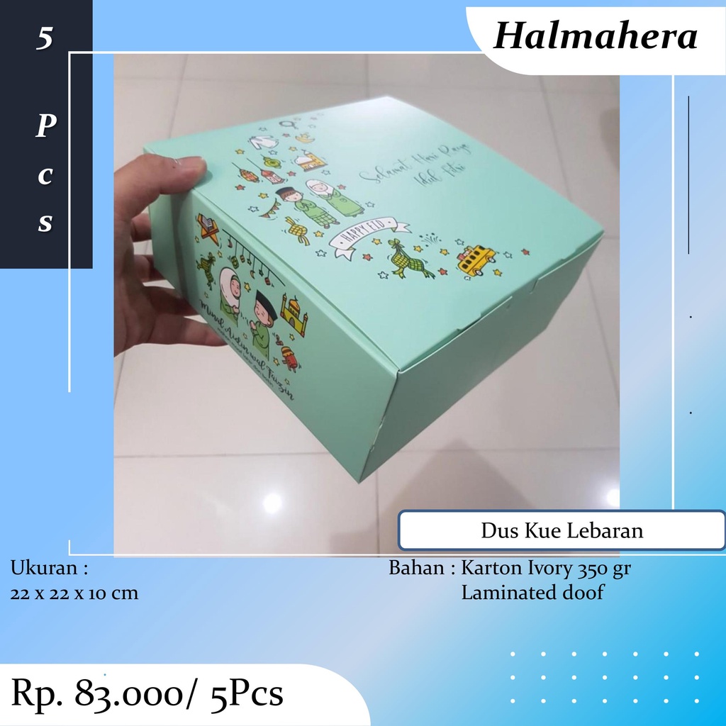 

Box Chiffon Brownies Lebaran Dus Kotak Packaging Kue Lapis Legit Idul Fitri 22x22x10cm Isi 5 Pcs ID1
