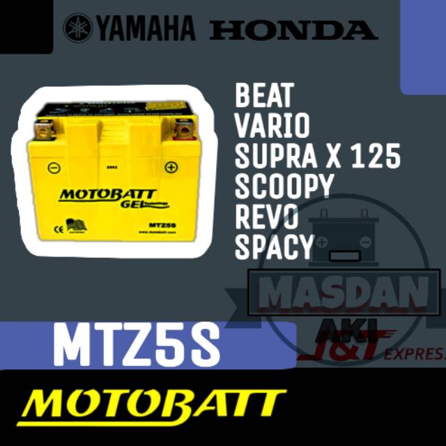 Motobatt MTZ5S, Aki motor Honda Beat / Aki Motor Honda Supra X 125 / Honda Scoopy / Honda Revo,