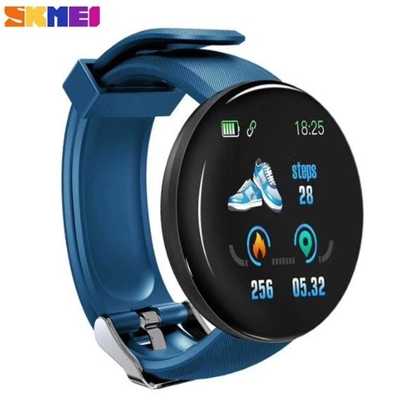 Jam Tangan Pria Smartwatch SKMEI D18 BLUE Water Resistant 50 m