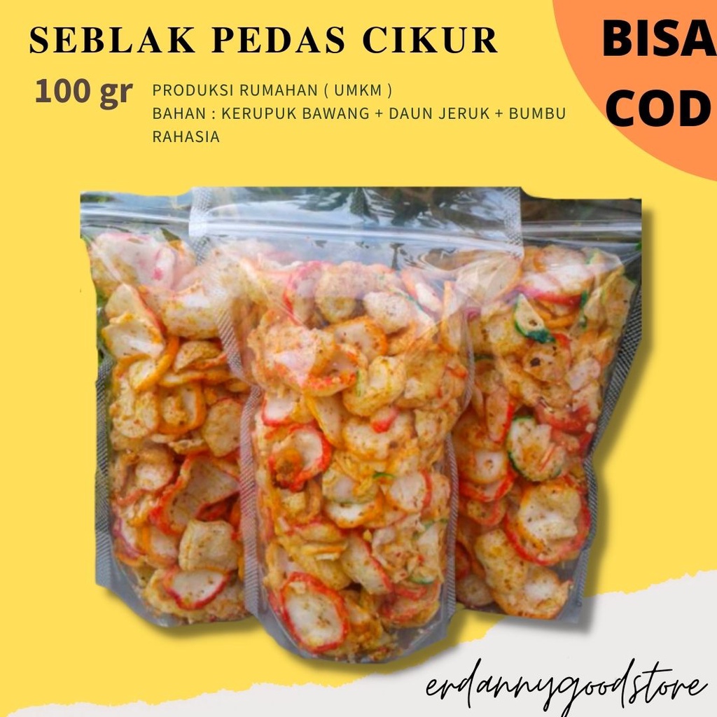 

PROMO STOK TERBARU!!! [erdannygoodstore]✅ [100gr] Seblak kerupuk bawang pedas daun jeruk isi 100 gram / Seblak cikruh {balado daun jeruk}/{balado cikur} 150gr/pouch/kerupuk/bantet/mantap/enak | Basreng Stik Bumbu Basah Daun jeruk