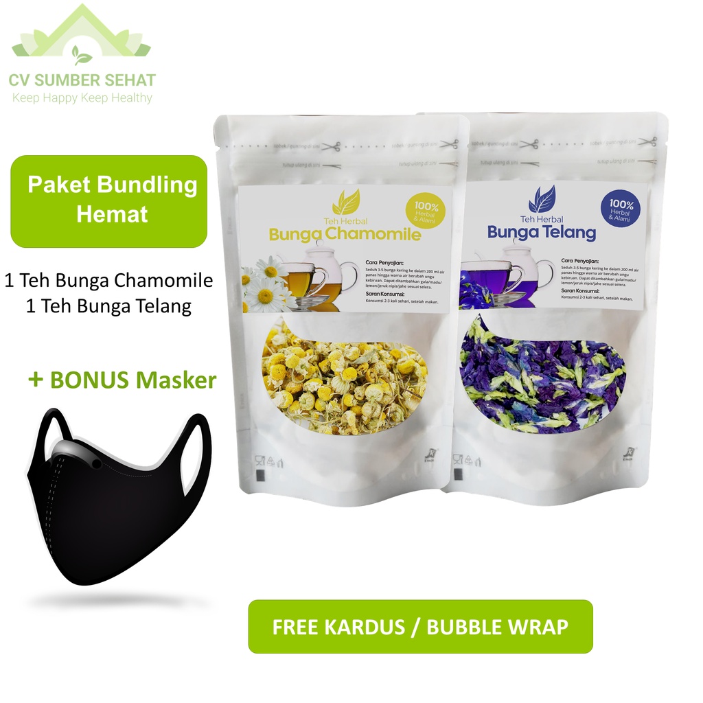 

BUNDLING HEMAT ARTISAN TEH BUNGA CHAMOMILE + TEH BUNGA TELANG