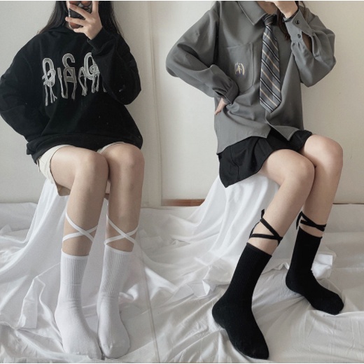 LS-13 Kaos Kaki Tali Good Mood Overknee Socks Stoking Cosplay Lolita Japan Jepang