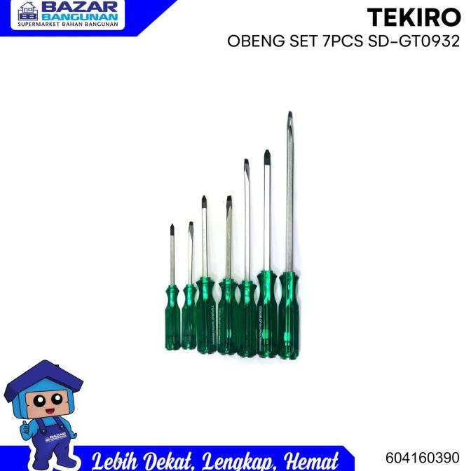 OBENG TANGAN PLUS MINUS GAGANG KRISTAL SET TEKIRO SD GT0932 TG0932 ---Termurah---