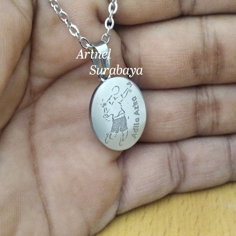 Kalung Bulutangkis Shuttlecock Raket Stainless Monel