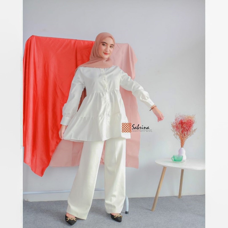 Nirmala Blouse Atasan Kerja Kantor Formal Putih Polos Lengan Panjang Premium Quality