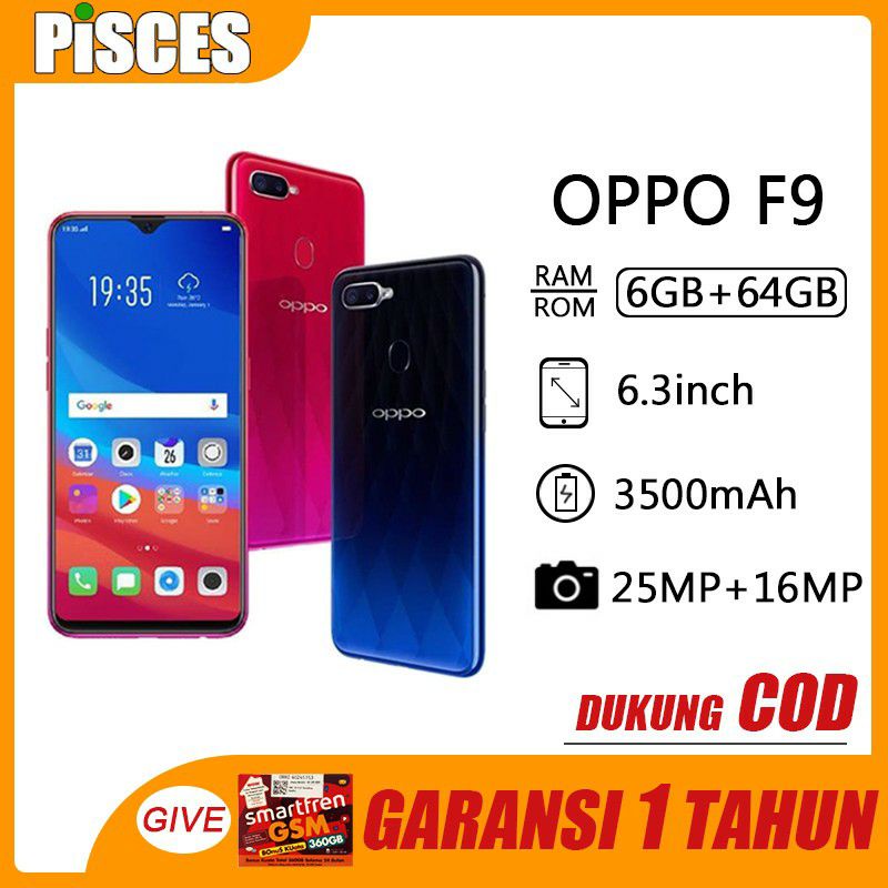 OPPO F9-6/128GB DAPATKAN OPPO F9    GARANSI TOKO 1 TAHUN