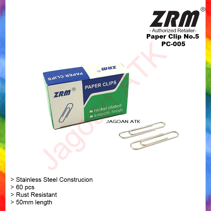 

Klip Kertas Jumbo No.5 / No.5 Jumbo Paper Clip ZRM PC-005