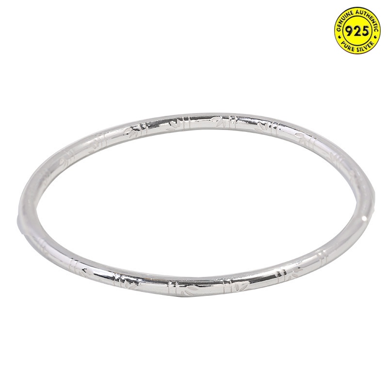 Gelang Model Terbuka Bahan Sterling Silver 925 Desain Anyaman Gaya Eropa / Amerika / Retro Untuk Wanita