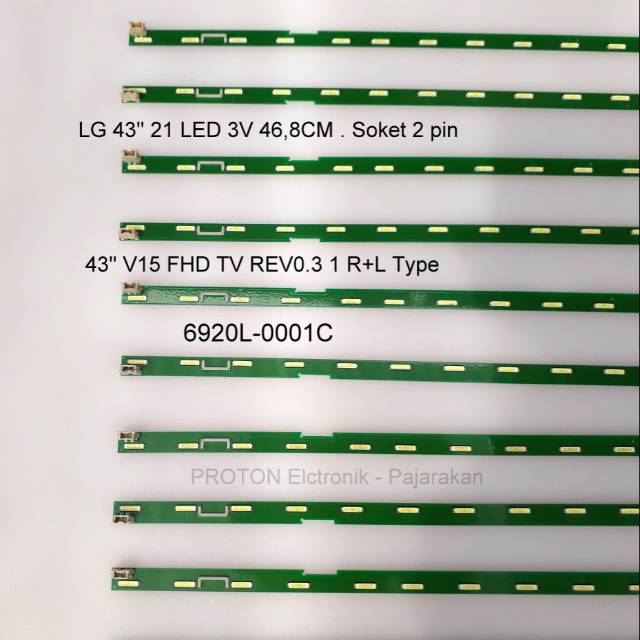 Lampu Backlight Tv Lg 43inch 21 Led Smd 3v 47cm 43 V15 Fhd Tv Rev0 3 1 L R Type 6920l 0001c 63v Shopee Indonesia