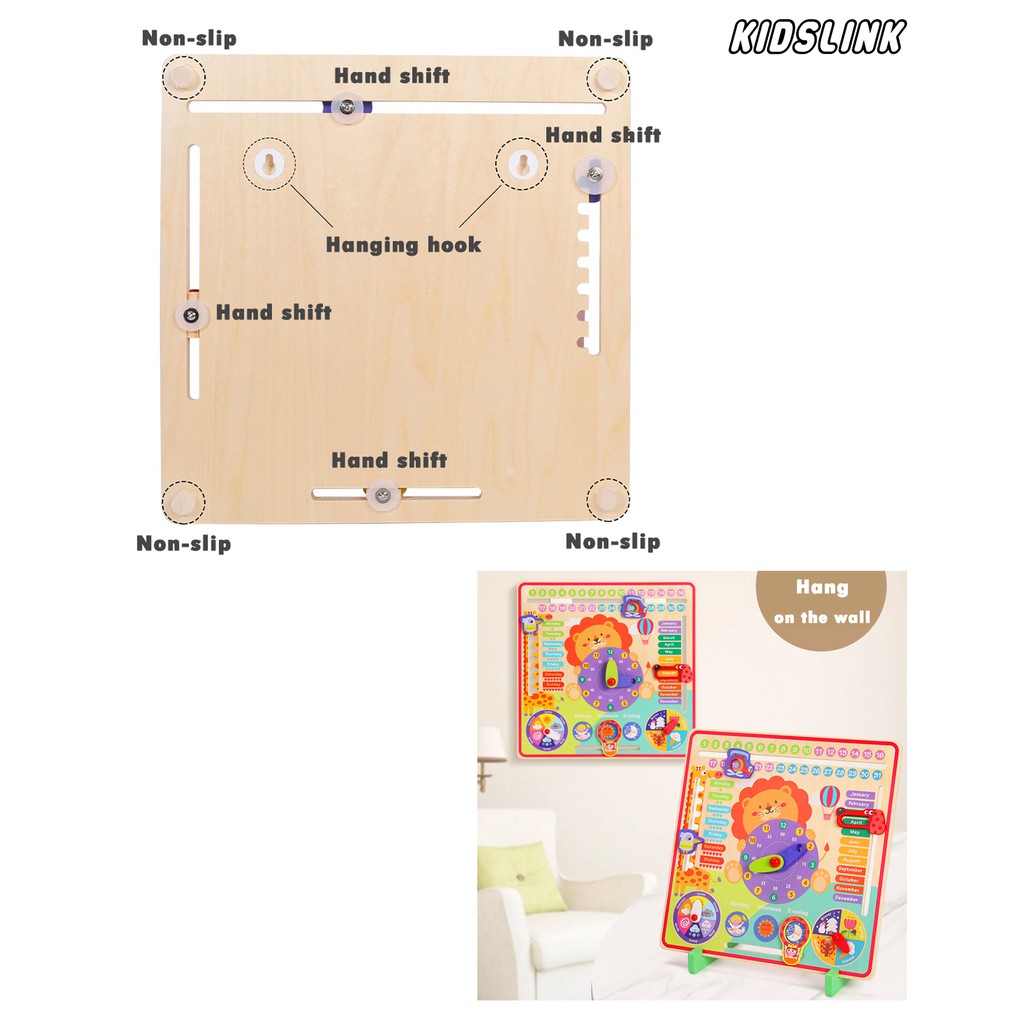 Mainan Kayu Edukasi Anak Puzzle Belajar Kalender Jam Wooden Toy