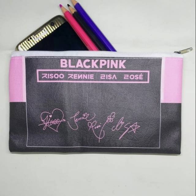 

BLACKPINK DOMPET TAS KOSMETIK TEMPAT PENSIL PULPEN POUCH GAMBAR 2 sisi depan belakang