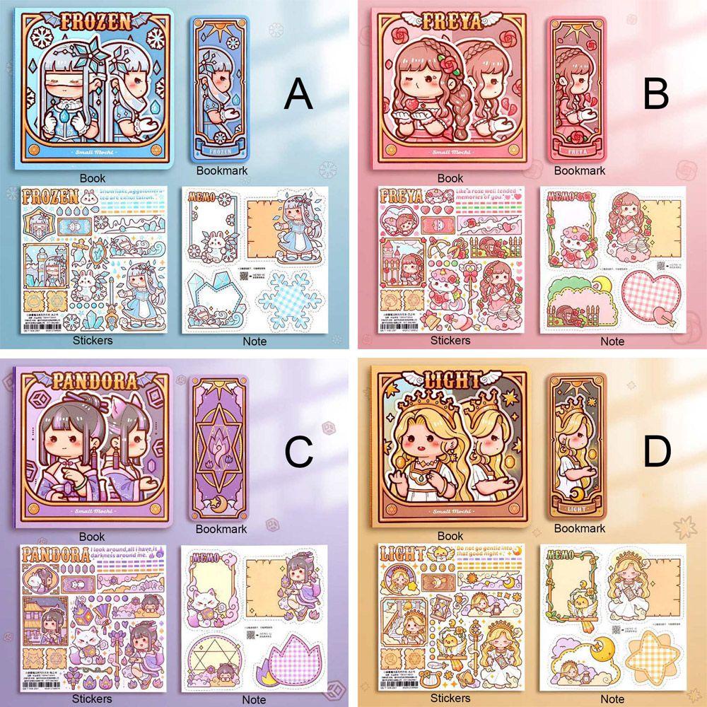 Preva Hand Ledger Set Lovely Fairy Style Notepad Girl Heart Sticker Tape Bahan Buku Diary