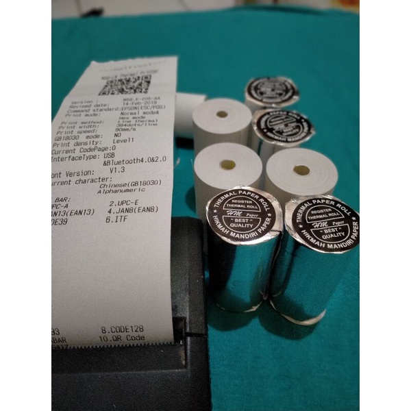 

Kertas thermal POLOS 57x30 coreless edc printer bluetooth