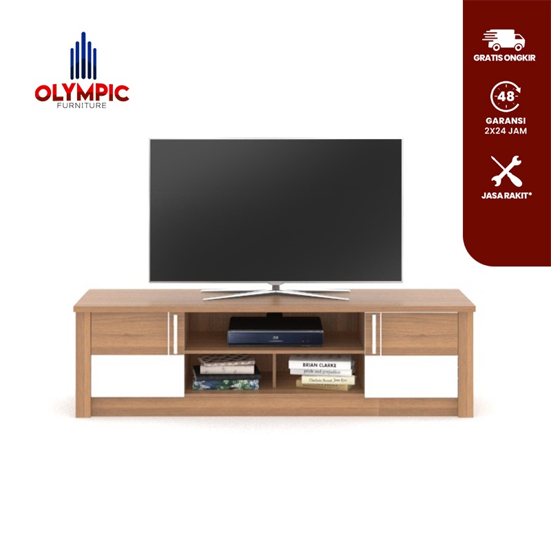 Olympic Meja TV Series Audio Visual Rack / Rak TV /  AVR Latte OLYMPIC OFFICIAL SHOP
