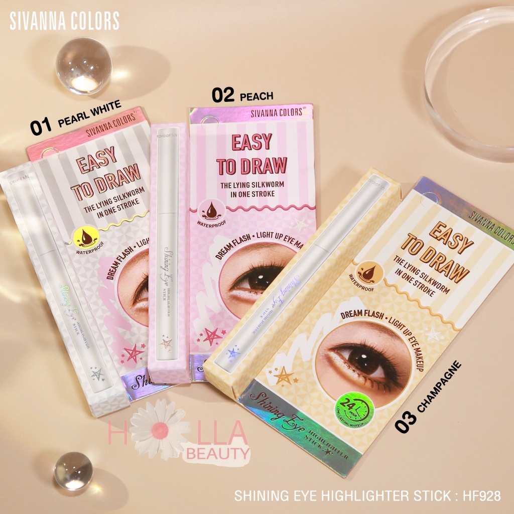 Sivanna Colors Shining Eye Highlighter Stick HF928/Easy to draw/Makeup mata/Highlighter mata/Highlighter murah