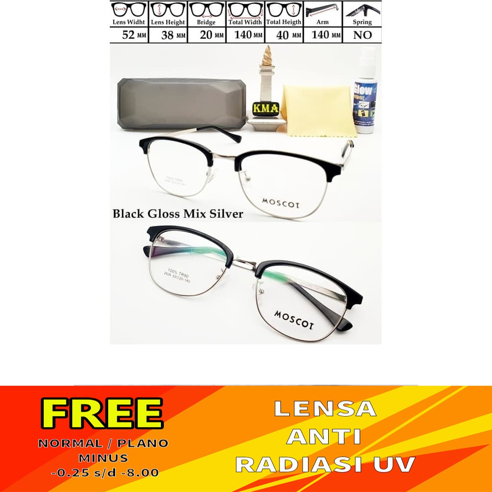 frame moscot anti radiasi uv frame kacamata minus moscot unisex