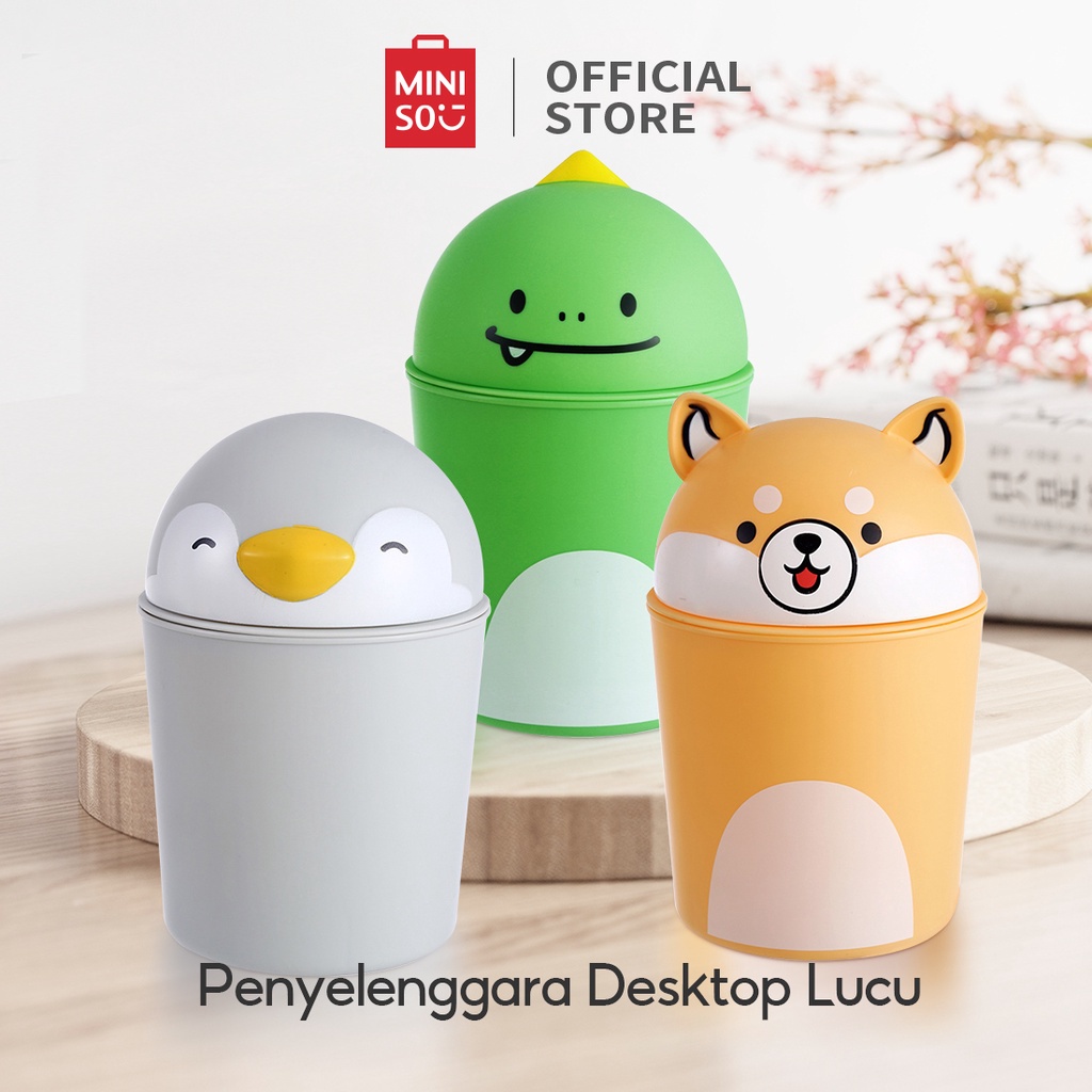 Jual Miniso Mini Family Sports Desktop Trash Can (Pen Pen) 118g Mini ...