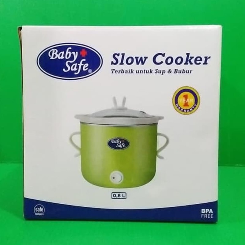 Slow Cooker Baby Safe ON OFF Button LB008 Green 0.8L Perlengkapan Bayi Garansi Resmi 1th