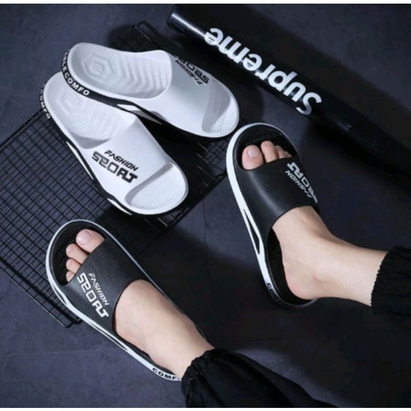 [PIKU] Sandal slop pria FASHION SPORT sandal laki-laki ELEGAN sendal selop sandal slide pria