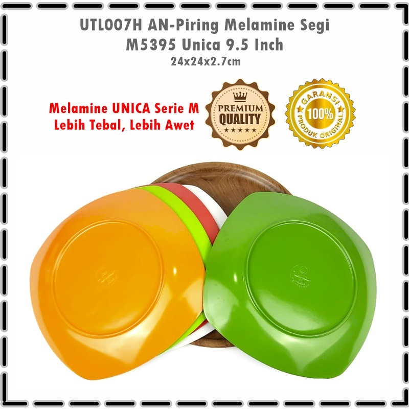 UTL007H AN-Piring Melamine Segi M5395 Unica 9.5Inch