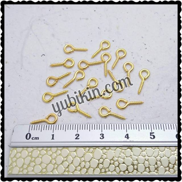 144 Piece Ring Sekrup 5x12mm Besi  Warna  Emas  Paku Ulir 