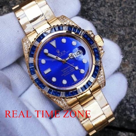 Big Sale Jam Tangan Rolex Sultan Submariner Gold blue Garansi 1th
