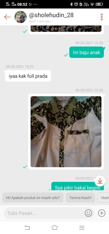 Batik Couple + Anak, Gamis Dan Kemeja Lengan Pendek Limited Edition By Batik Sumber Bahagia