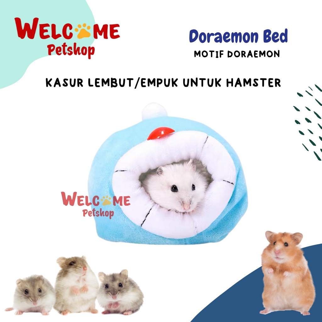 Doraemon Bed Kasur Ranjang Hamster Lembut Empuk Nyaman Rumah Hamster